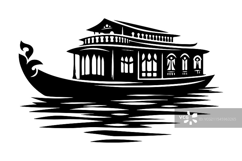 高质量的房船轮廓图形图片素材