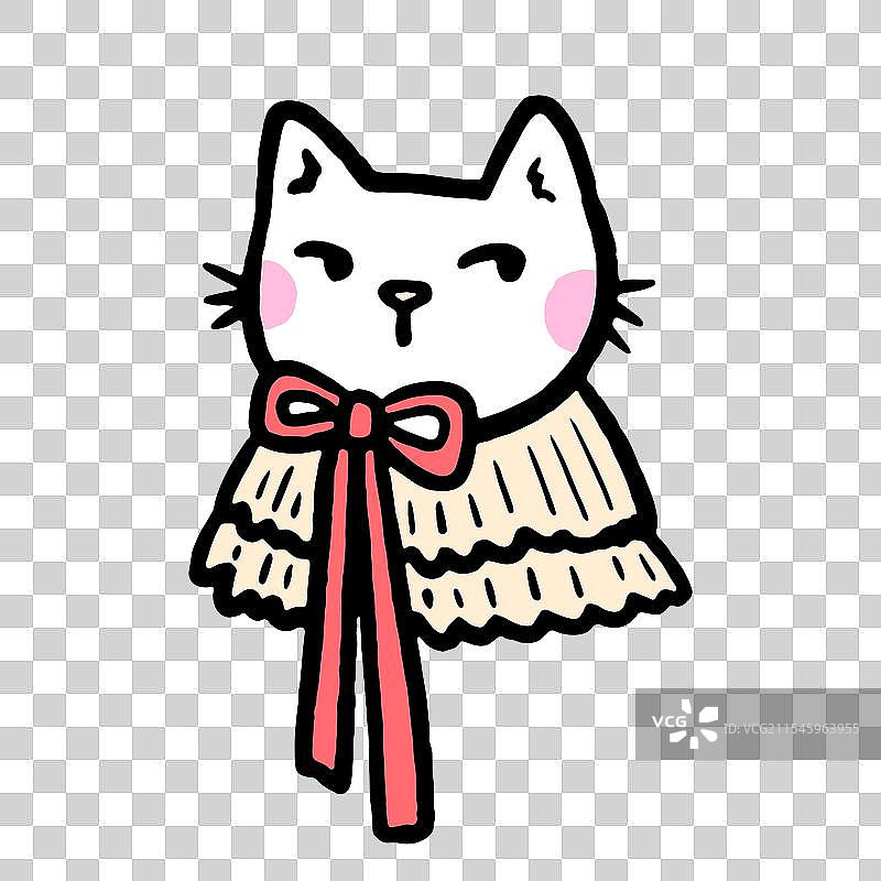 可爱的白猫肖像图片素材