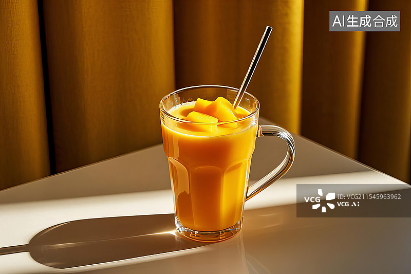 【AI数字艺术】芒果奶茶图片素材
