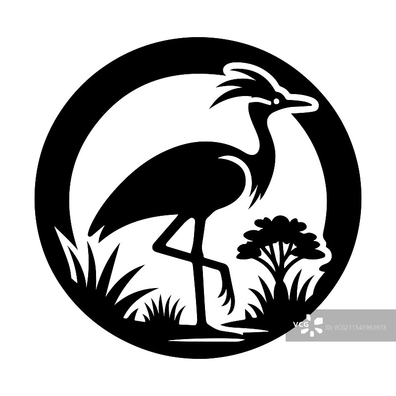 高质量的野生动物科里鸨剪影图片素材