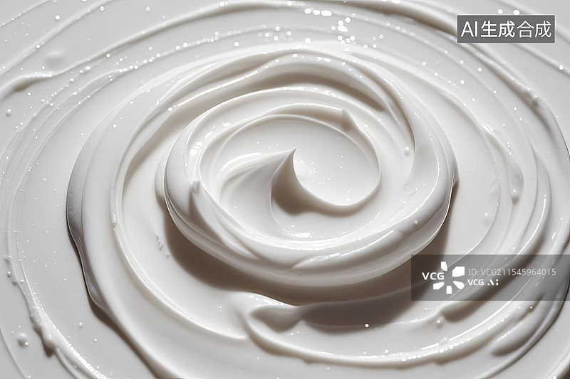 【AI数字艺术】白色面霜纹理涂抹。化妆和皮肤护理的化妆品图片素材