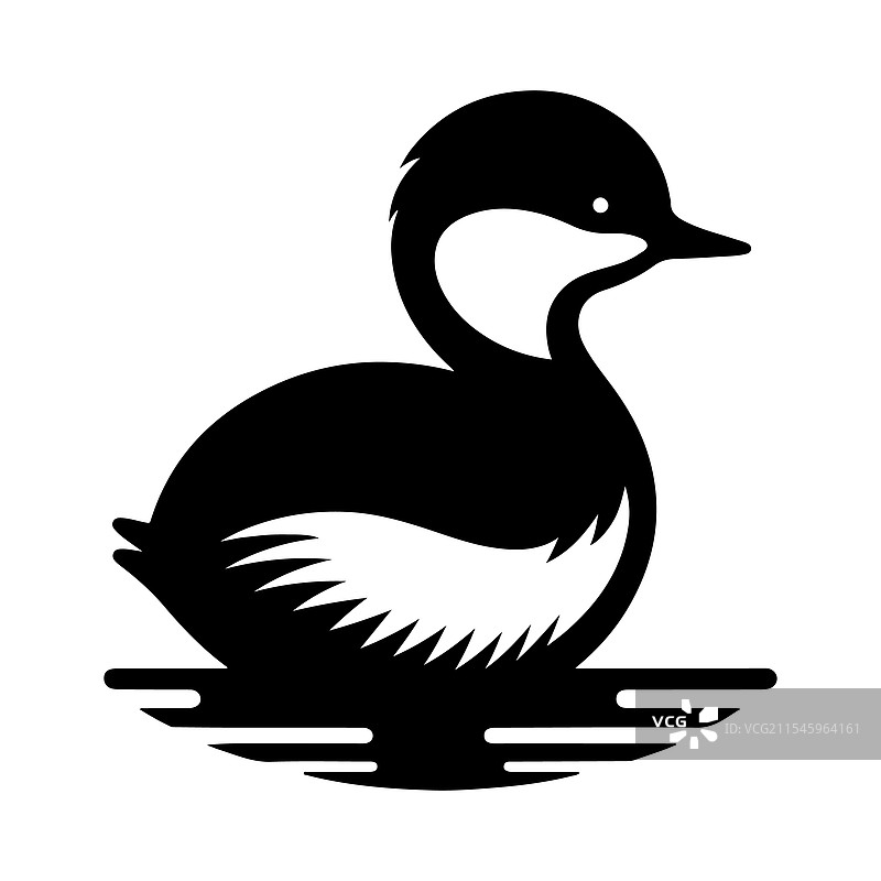 小鸊鷉剪影图形 - 完美用于图片素材