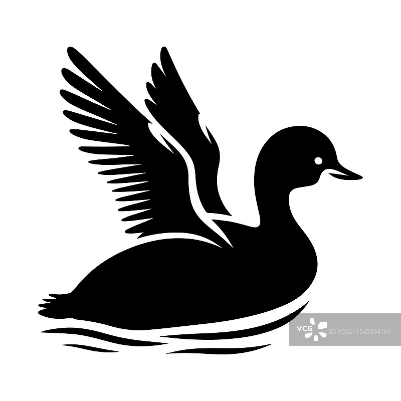 小鸊鷉剪影图形 - 完美用于图片素材