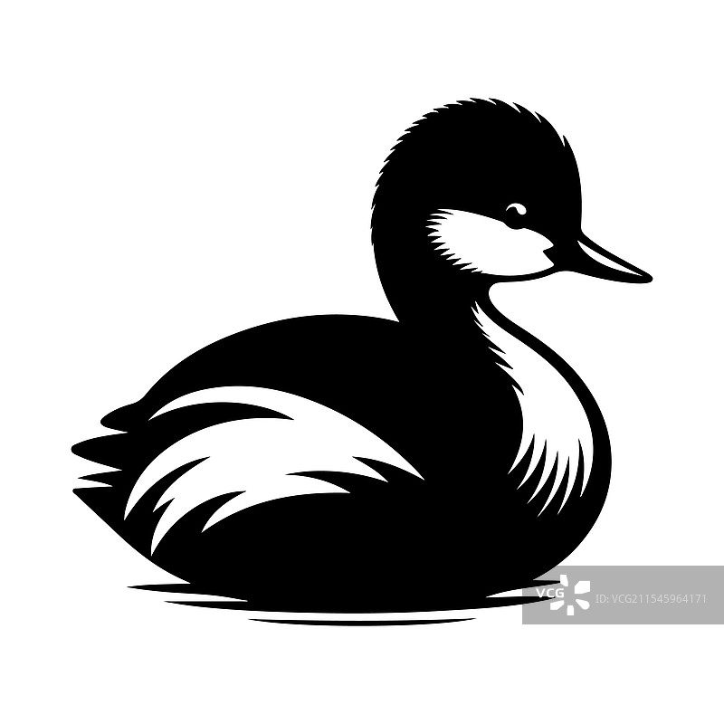 小鸊鷉剪影图形 - 适合用于图片素材