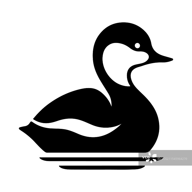 小鸊鷉剪影图形 - 完美用于图片素材