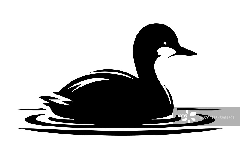 小鸊鷉剪影图形 - 完美用于图片素材