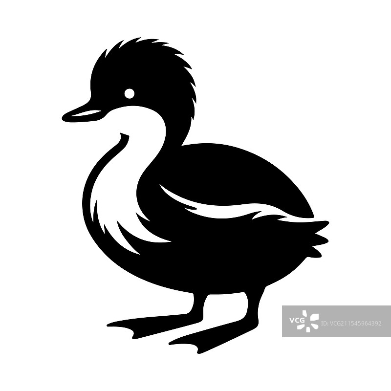 小鸊鷉剪影图形 - 完美用于图片素材