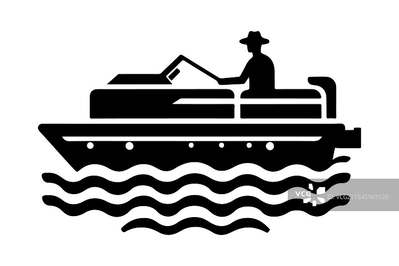 高质量的浮筒船剪影用于图形设计图片素材