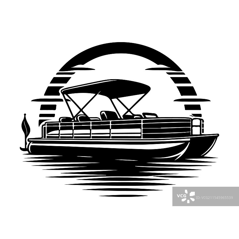 高质量的浮筒船轮廓图形图片素材