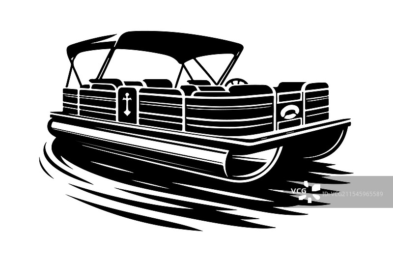 高质量的浮筒船剪影用于图形设计图片素材