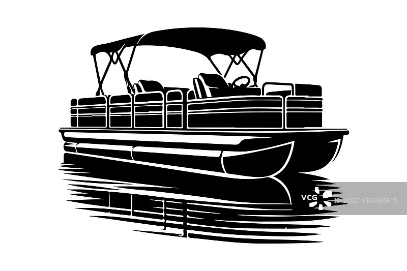 高质量的浮筒船剪影用于图形设计图片素材