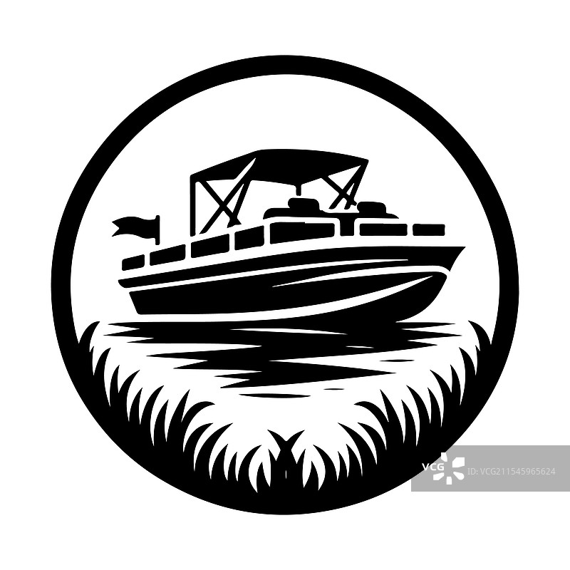 高质量的浮筒船剪影用于图形设计图片素材