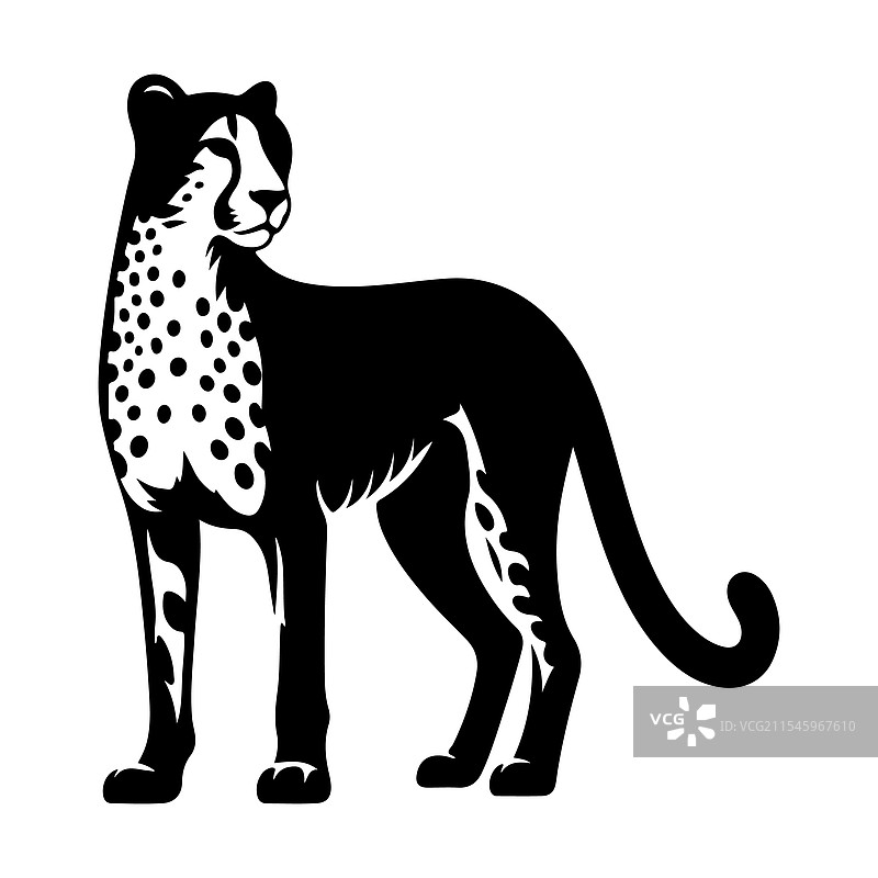 高质量的豹子剪影图形用于图片素材