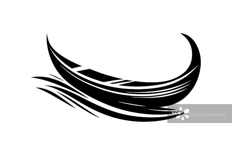 香蕉船剪影艺术用于标志和设计图片素材