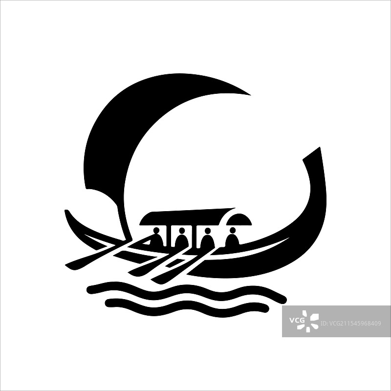 香蕉船剪影艺术用于标志和设计图片素材