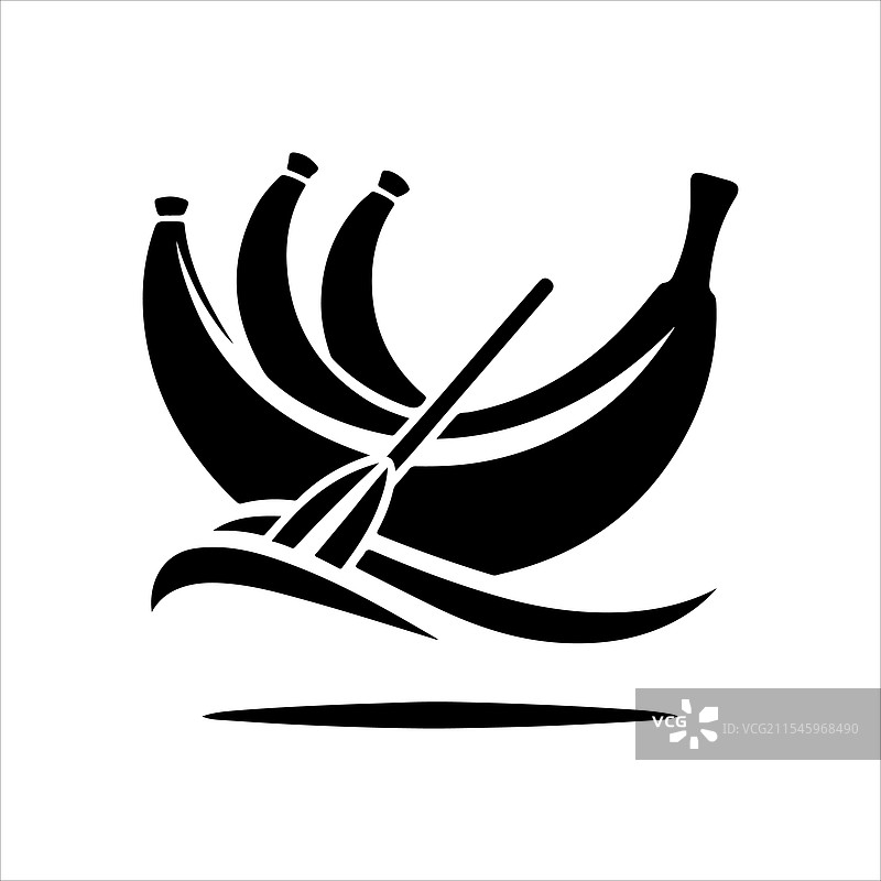 香蕉船剪影艺术用于标志和设计图片素材