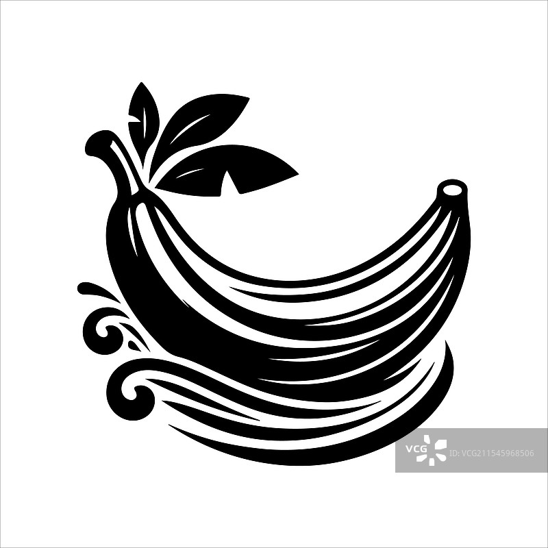 香蕉船剪影艺术用于标志和设计图片素材