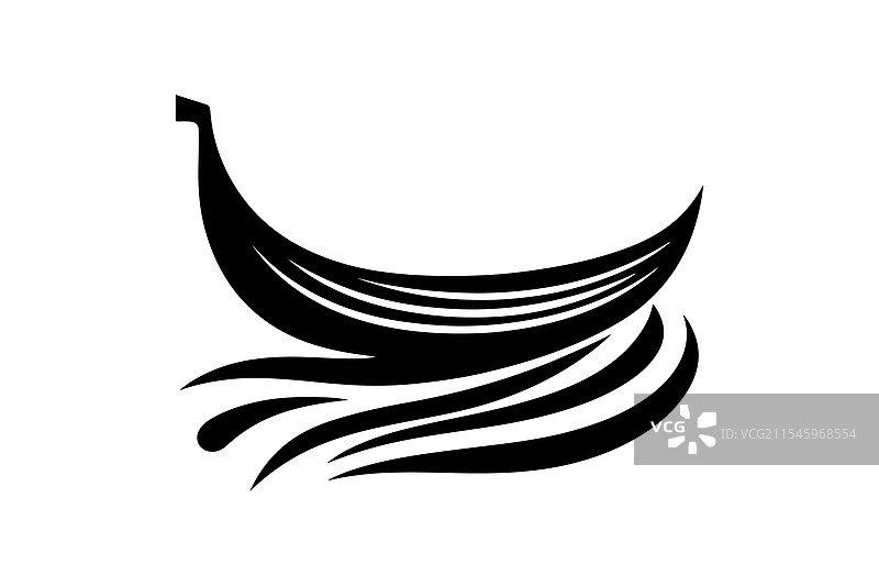 香蕉船剪影艺术用于标志和设计图片素材
