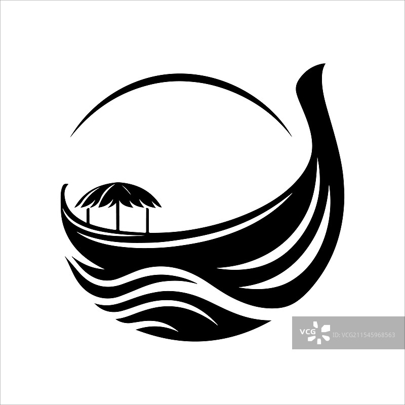 香蕉船剪影艺术用于标志和设计图片素材