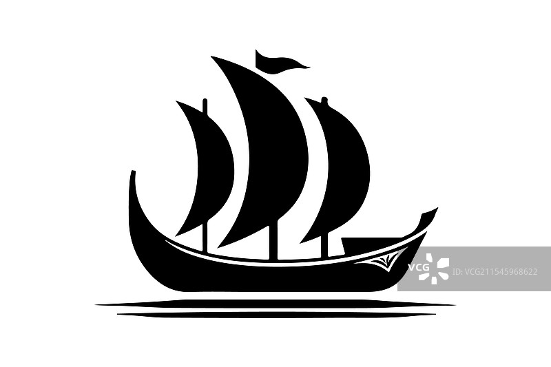 香蕉船剪影艺术用于标志和设计图片素材