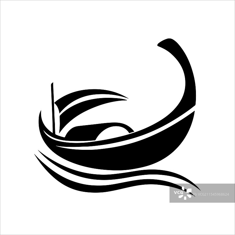 香蕉船剪影艺术用于标志和设计图片素材