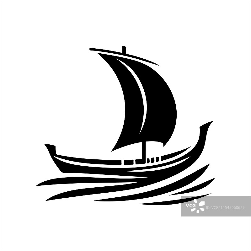 香蕉船剪影艺术用于标志和设计图片素材