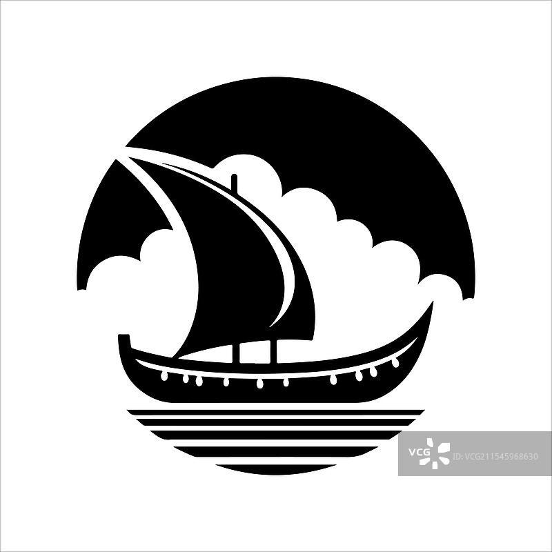 香蕉船剪影艺术用于标志和设计图片素材