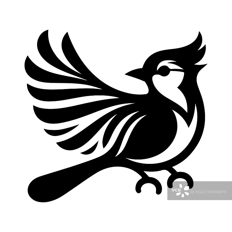 独特的蓝松鸦剪影 - 适合品牌推广图片素材