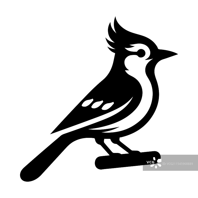 独特的蓝松鸦剪影 - 适合品牌推广图片素材