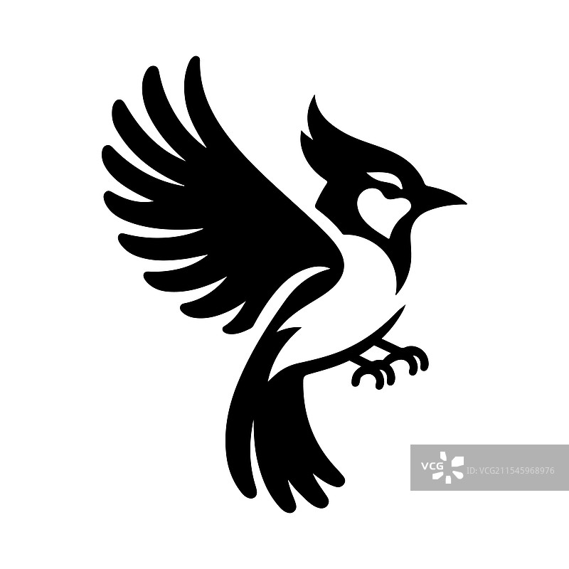 独特的蓝松鸦剪影 - 适合品牌推广图片素材