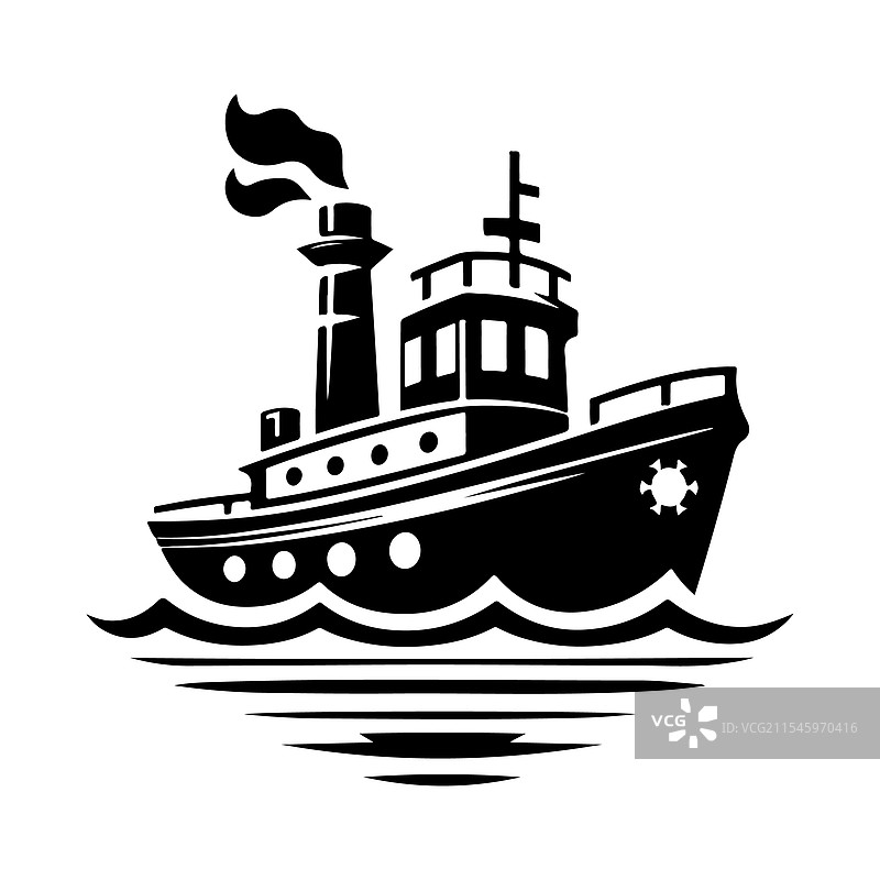 消防船剪影高质量图形图片素材