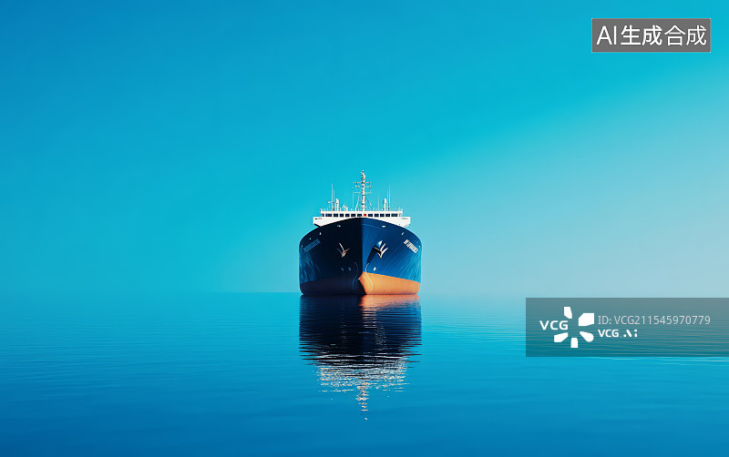 【AI数字艺术】海上航行的货船图片素材