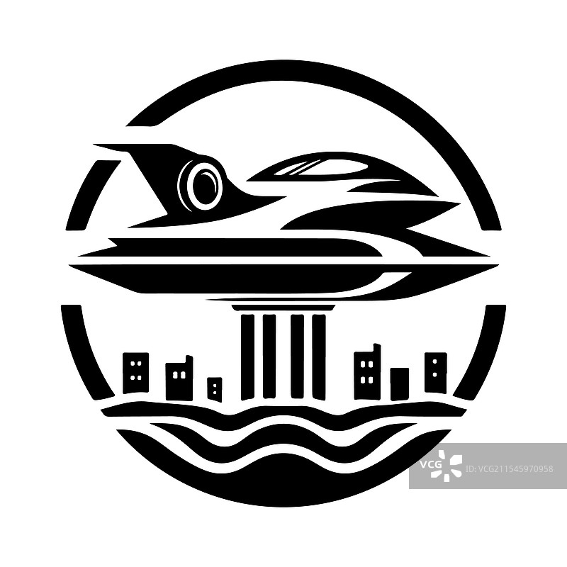 独特的气垫船轮廓 - 适合任何场合图片素材