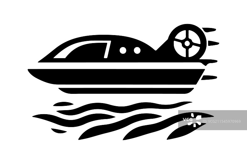 独特的气垫船轮廓 - 适合任何场合图片素材