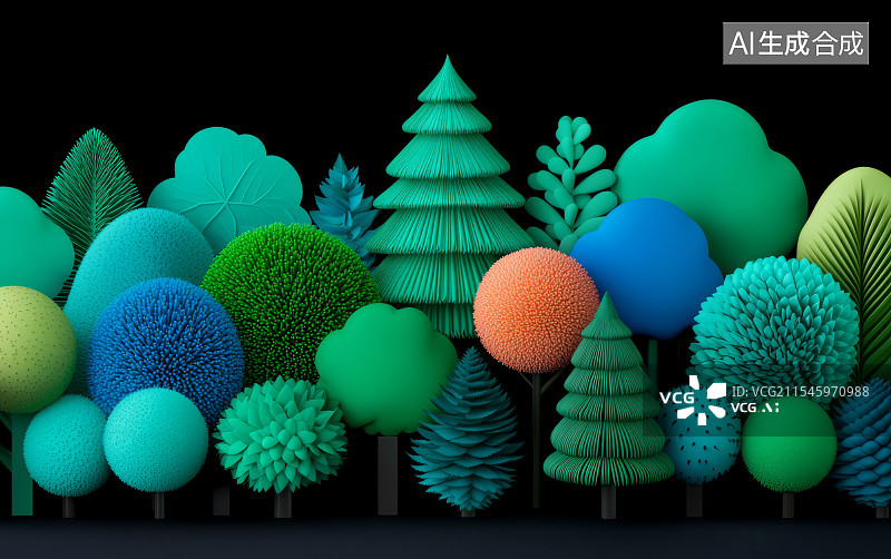 【AI数字艺术】植物群插画背景图片素材