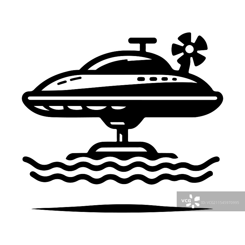 独特的气垫船轮廓 - 适合任何场合图片素材