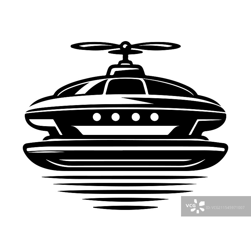 独特的气垫船轮廓 - 适合任何场合图片素材