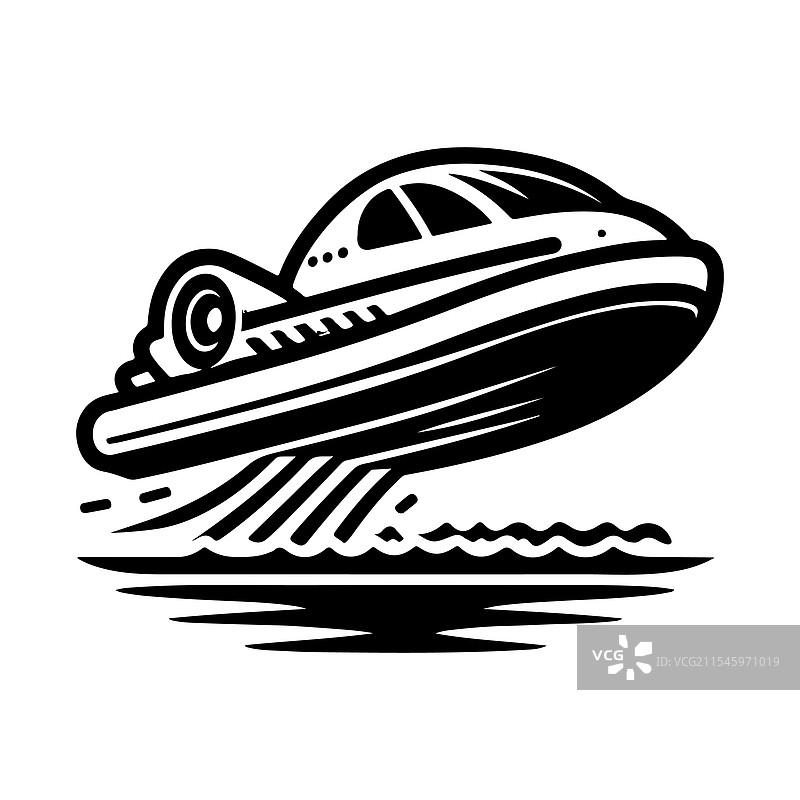 独特的气垫船轮廓 - 适合任何场合图片素材