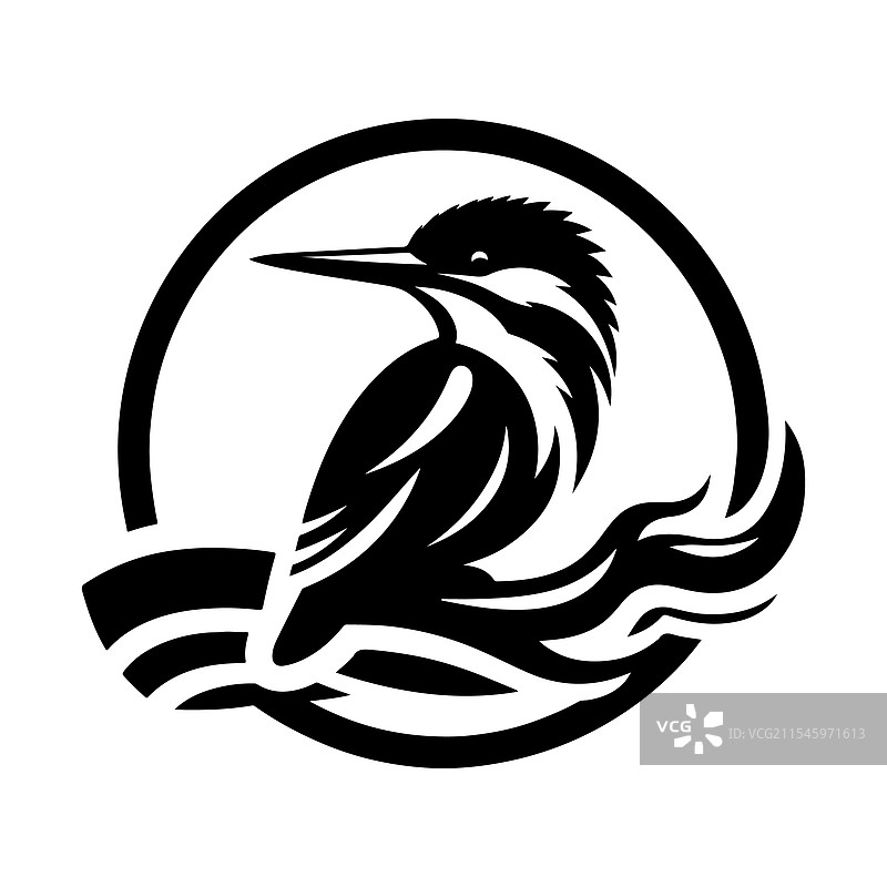 翠鸟剪影，适合惊艳的自然图形图片素材