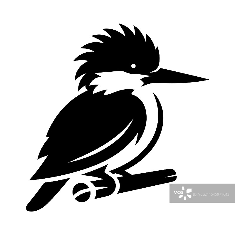 翠鸟剪影，适合惊艳的自然图形设计图片素材