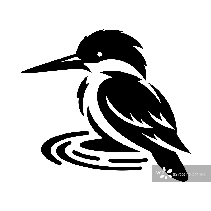 翠鸟剪影，适合惊艳的自然图形图片素材