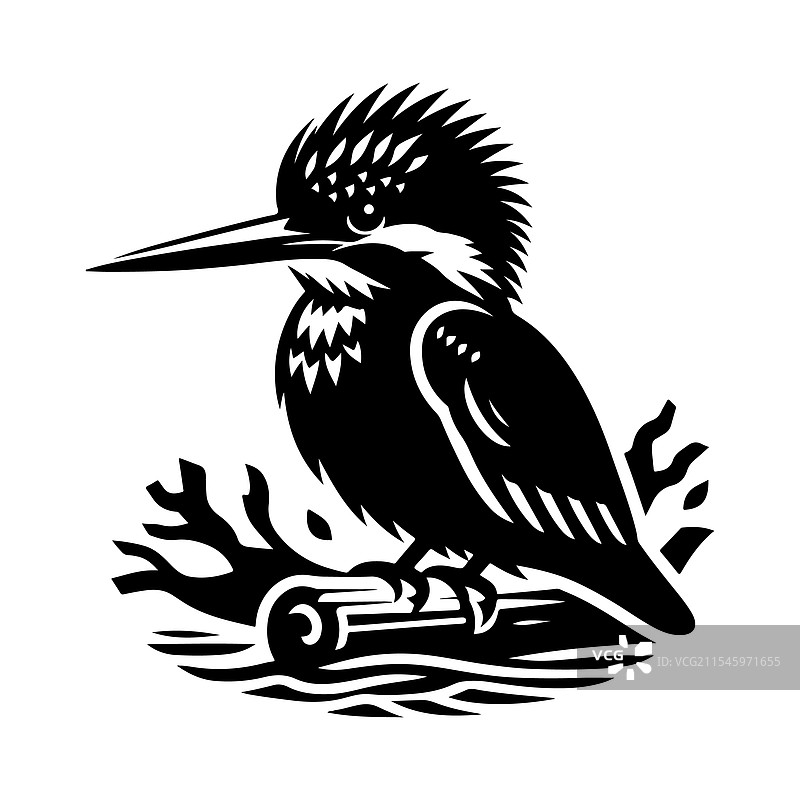 翠鸟剪影，适合惊艳的自然图形图片素材