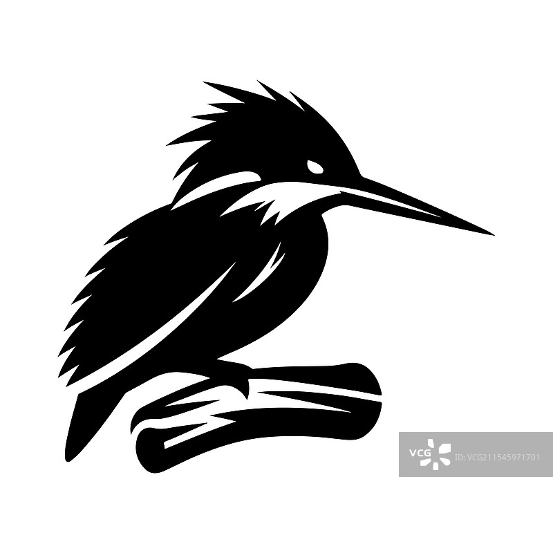 翠鸟剪影，适合惊艳的自然图形图片素材