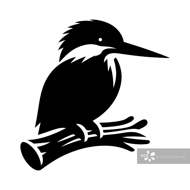 翠鸟剪影，适合惊艳的自然图形图片素材