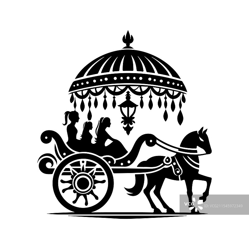 轿子剪影包，完美适用于文化活动图片素材