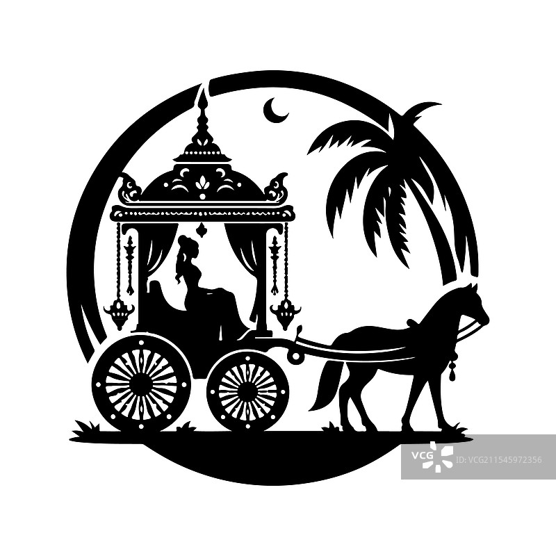 轿子剪影包，完美适用于文化活动图片素材