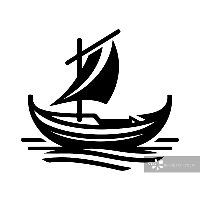 高质量的小艇轮廓，适用于无缝图形设计图片素材