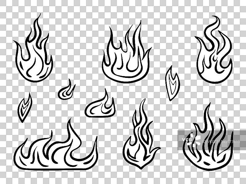 火焰剪影 详细火焰印刷设计图片素材