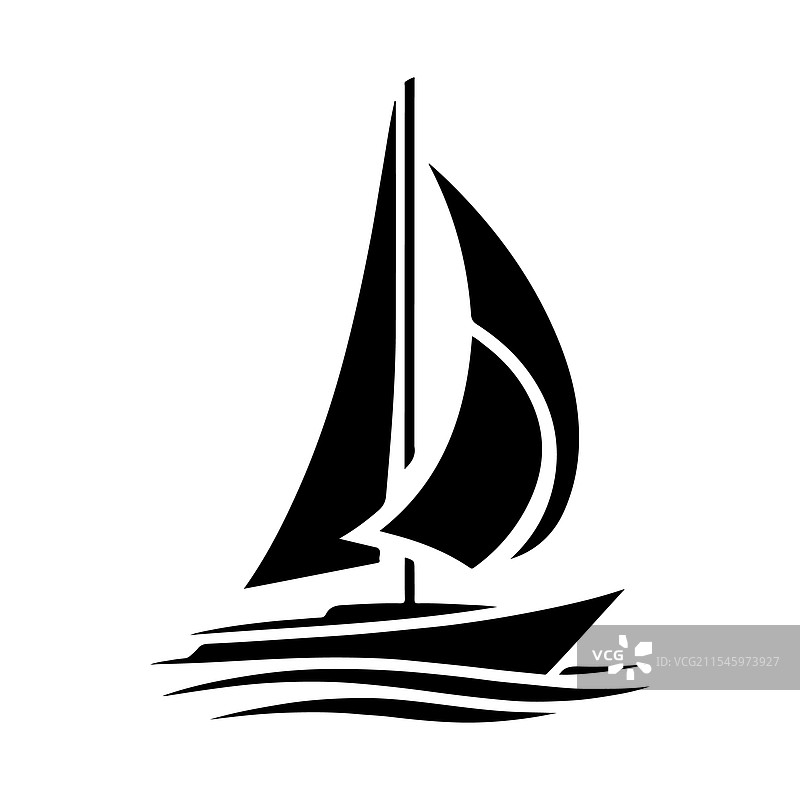 三体船轮廓 - 设计用的海洋船只图片素材