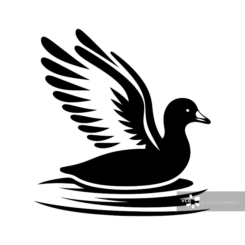 白翅水鸡剪影，适合惊艳设计图片素材